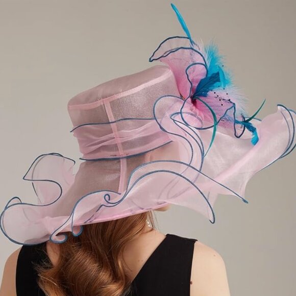Kentucky Derby Church Dress Hat for Women Pink Fuchsia Line main image 5